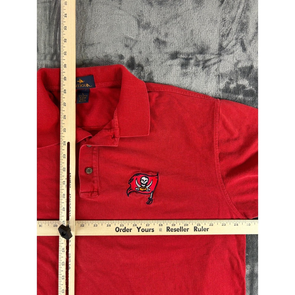 Vintage Antigua Tampa Bay Buccaneers Polo Shirt Large NFL Red Embroidered Logo - Picture 6 of 9